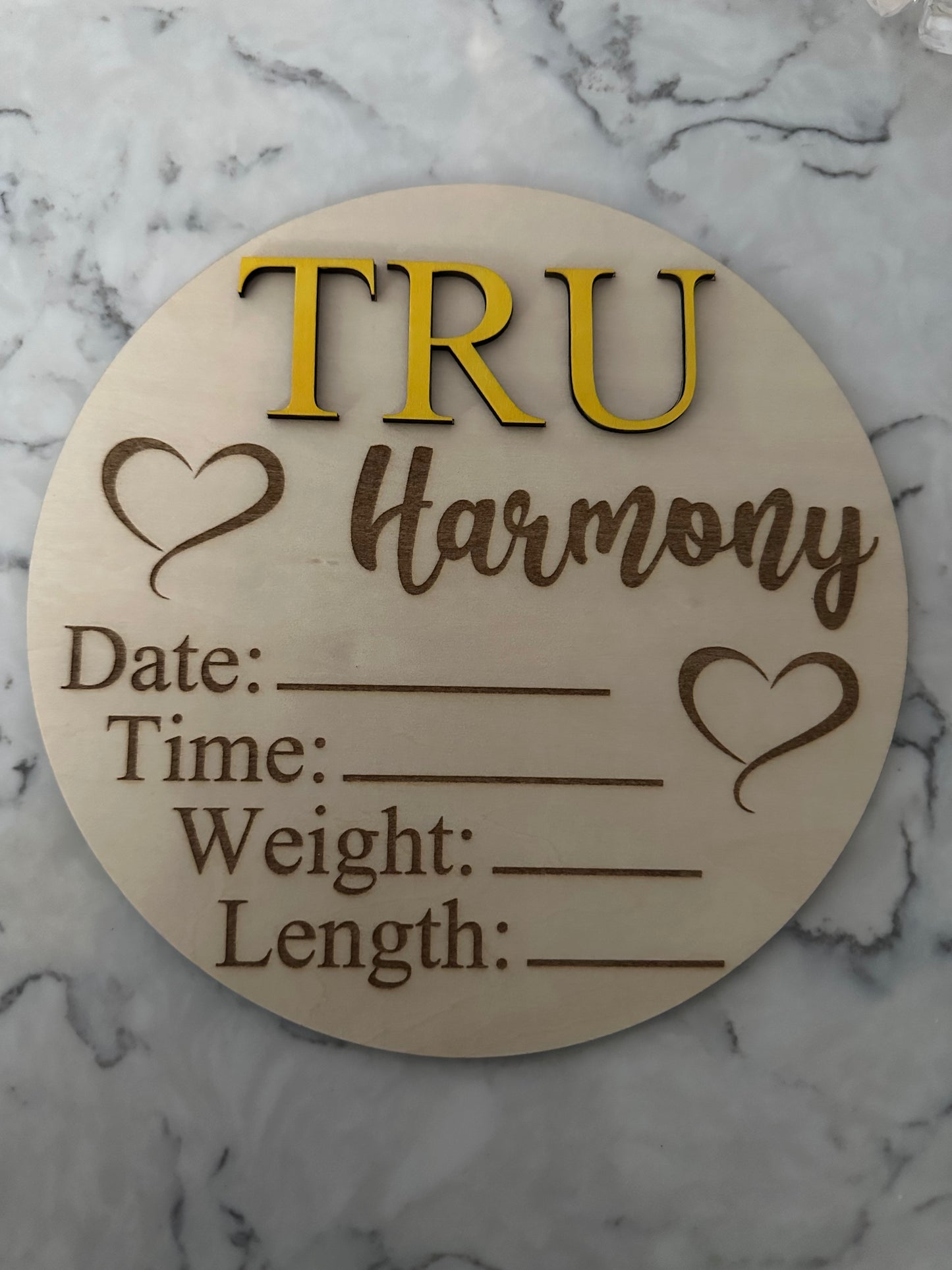 WOODEN NAME BABY ANNOUNCEMENT